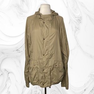 Barbour Men’s Breathable Khaki Zip Up Lightweight Rain Jacket